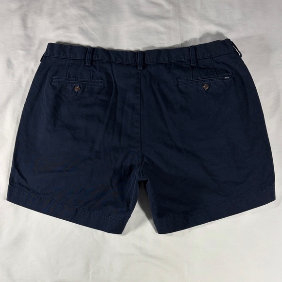 Polo Ralph Lauren mens navy blue rugged flat front 6" chino shorts - size 42 - Picture 3 of 12